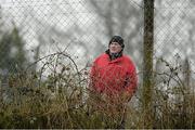 3 April 2016; A lone spectator watches the game from behind the wire. Allianz Football League Division 1, Round 7, Monaghan v Donegal. St Mary's Park, Castleblayney, Co. Monaghan. Picture credit: Dáire Brennan / SPORTSFILE