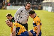 3 April 2016; Clare manager Davy Fitzgerald celebrates with David Fitzgerald after the game. Allianz Hurling League Division 1 Quarter-Final, Clare v Tipperary. Cusack Park, Ennis, Co. Clare. Picture credit: Diarmuid Greene / SPORTSFILE