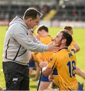 3 April 2016; Clare manager Davy Fitzgerald celebrates with Gearoid O'Connell after the game. Allianz Hurling League Division 1 Quarter-Final, Clare v Tipperary. Cusack Park, Ennis, Co. Clare. Picture credit: Diarmuid Greene / SPORTSFILE