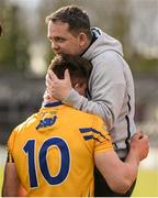 3 April 2016; Clare manager Davy Fitzgerald celebrates with John Conlon after the game. Allianz Hurling League Division 1 Quarter-Final, Clare v Tipperary. Cusack Park, Ennis, Co. Clare. Picture credit: Diarmuid Greene / SPORTSFILE