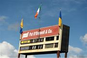 3 April 2016; A general view of the final score on the scoreboard after the game. Allianz Hurling League Division 1 Quarter-Final, Clare v Tipperary. Cusack Park, Ennis, Co. Clare. Picture credit: Diarmuid Greene / SPORTSFILE