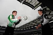 6 April 2010; Vocational Schools A Football Finalists Ciaran McLane, St. Malachy's, Castlewellan, Co. Down, left, and Cillian Cullinane, Clonkilty, Co. Cork, at the launch of the All-Ireland Vocational Schools and Colleges A Football Finals which will take place on the 10th April in Croke Park. Croke Park, Dublin. Picture credit: Pat Murphy / SPORTSFILE