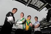 6 April 2010; Vocational Schools A Football Finalists Cillian Cullinane, Clonkilty, Co. Cork, left, and Ciaran McLane, St. Malachy's, Castlewellan, Co. Down, second from left, with Vocational Colleges A Football Finalists Chris O'Leary, St. Brendan's, Killarney, Co. Kerry, and Niall McParland, St. Colmans, Newry, Co. Down, right, at the launch of the All-Ireland Vocational Schools and Colleges A Football Finals which will take place on the 10th April in Croke Park. Croke Park, Dublin. Picture credit: Pat Murphy / SPORTSFILE