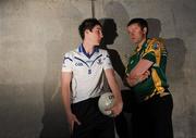 6 April 2010; Vocational Colleges A Football Finalists Niall McParland, St. Colmans, Newry, Co. Down, left, and Chris O'Leary, St. Brendan's, Killarney, Co. Kerry, at the launch of the All-Ireland Vocational Schools and Colleges A Football Finals which will take place on the 10th April in Croke Park. Croke Park, Dublin. Picture credit: Pat Murphy / SPORTSFILE
