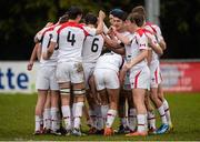 2 April 2016; Canada U18's huddle ahead of the match. St Mary’s College RFC, Templeville Road.  Picture credit: Cody Glenn / SPORTSFILE