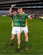 2 April 2016; St. Brendan's Killarney players Michael casey, left, and Billy Courtney celebrate after the game. Masita GAA All Ireland Post Primary Schools Hogan Cup Final, St. Brendan's Killarney  v St. Patrick's Maghera. Croke Park, Dublin.  Picture credit: Ray McManus / SPORTSFILE