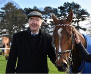 6 April 2016; Trainer Dermot Weld with Va Pensiero after winning the Godolphin Student Initiative Handicap. Leopardstown, Co. Dublin. Picture credit: Cody Glenn / SPORTSFILE