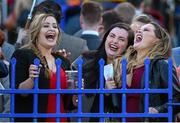 6 April 2016; Punters celebrate after the Spin 1038 Handicap race. Leopardstown, Co. Dublin. Photo by Sportsfile