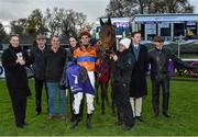 6 April 2016; Donnacha O'Brien with winning connections of Ineffable after winning the Spin 1038 Handicap. Leopardstown, Co. Dublin. Picture credit: Cody Glenn / SPORTSFILE