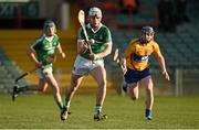 6 April 2016; William O'Meara, Limerick, in action against Ian Murray, Clare. Electric Ireland Munster GAA Hurling Minor Championship, Quarter-Final, Limerick v Clare. Gaelic Grounds, Limerick. Picture credit: Diarmuid Greene / SPORTSFILE