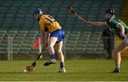 6 April 2016; Ian Murray, Clare, shoots to score his side's first goal. Electric Ireland Munster GAA Hurling Minor Championship, Quarter-Final, Limerick v Clare. Gaelic Grounds, Limerick. Picture credit: Diarmuid Greene / SPORTSFILE