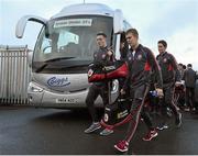 6 April 2016; The Tyrone squad arrive ahead of the game. EirGrid Ulster GAA Football U21 Championship Final, Monaghan v Tyrone, Athletic Grounds, Armagh. Picture credit: Philip Fitzpatrick / SPORTSFILE