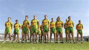 11 April 2010; The Donegal team stand for the national anthem. Allianz GAA Football National League Division 2 Round 7, Donegal v Armagh, O'Donnell Park, Letterkenny, Co. Donegal. Picture credit: Oliver McVeigh / SPORTSFILE