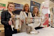 10 April 2010; Emer Costello, Lord Mayor of Dublin with Niamh Sloane, left, and Sadhbh Byrne from Dundalk, Co. Louth at the 'Stars & Cups' event in Supermac's, O'Connell Street, Dublin on Saturday. Some of the biggest sports stars and cups in the country arrived in Supermac's for the fundraising event in aid of Alan Kerins Projects. For further information log on to www.AlanKerins.ie. Supermac's, O'Connell Street, Dublin. Photo by Sportsfile
