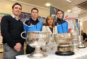 10 April 2010; Dublin hurlers Oisin Gough and Joey Boland, right, with Alan Kerins, left and Emer Costello, Lord Mayor of Dublin, at the 'Stars & Cups' event in Supermac's, O'Connell Street, Dublin on Saturday. Some of the biggest sports stars and cups in the country arrived in Supermac's for the fundraising event in aid of Alan Kerins Projects. For further information log on to www.AlanKerins.ie. Supermac's, O'Connell Street, Dublin. Photo by Sportsfile