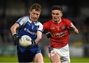6 April 2016; Barry McGinn, Monaghan, in action against Michael McKernan, Tyrone. EirGrid Ulster GAA Football U21 Championship Final, Monaghan v Tyrone, Athletic Grounds, Armagh. Picture credit: Oliver McVeigh / SPORTSFILE