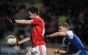 6 April 2016; Michael Flanagan, Tyrone, in action against Feargal McMahon, Monaghan. EirGrid Ulster GAA Football U21 Championship Final, Monaghan v Tyrone, Athletic Grounds, Armagh. Picture credit: Oliver McVeigh / SPORTSFILE