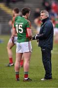 3 April 2016; Mayo manager Stephen Rochford with Cillian O'Connor. Allianz Football League Division 1 Round 7, Mayo v Down. Elverys MacHale Park, Castlebar, Co. Mayo. Picture credit: David Maher / SPORTSFILE