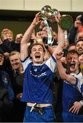 6 April 2016; Monaghan captain Kevin Loughran holds aloft the Irish News cup. EirGrid Ulster GAA Football U21 Championship Final, Monaghan v Tyrone, Athletic Grounds, Armagh. Picture credit: Oliver McVeigh / SPORTSFILE