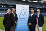 7 April 2016; Uachtarán Chumann Lúthchleas Aogán Ó Fearghail with Pieta House representatives Kieran Brady, Director of Funding and Advocacy Pieta House, left, Brian J. Higgins, CEO of Pieta House, 2nd from left, and Kieran O’Brien, National Events Co-ordinator, Pieta House, right, at the announcement that five charities from around the country and representing a range of different causes were selected by the Association to be charity partners for this year. Croke Park, Dublin. Picture credit: Ray McManus / SPORTSFILE