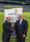 7 April 2016; Uachtarán Chumann Lúthchleas Gael Aogán Ó Fearghail with Colin Bell, The Kevin Bell Repatriation Trust, at the announcement that five charities from around the country and representing a range of different causes were selected by the Association to be charity partners for this year. Croke Park, Dublin. Picture credit: Ray McManus / SPORTSFILE