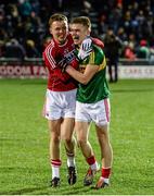 7 April 2016; Cork players Stephen Sherlock, left, and Dylan Quinn, both from St Finbarr's GAA club, celebrate after victory over Kerry. EirGrid Munster GAA Football U21 Championship Final, Kerry v Cork. Austin Stack Park, Tralee, Co Kerry. Picture credit: Diarmuid Greene / SPORTSFILE
