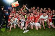 7 April 2016; The Cork squad celebrate with the cup after victory over Kerry. EirGrid Munster GAA Football U21 Championship Final, Kerry v Cork. Austin Stack Park, Tralee, Co Kerry. Picture credit: Diarmuid Greene / SPORTSFILE