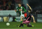 8 April 2016; Kevin O'Connor, Cork City, in action against Craig McCabe, Wexford Youths. SSE Airtricity League Premier Division, Cork City v Wexford Youths. Turners Cross, Cork. Picture credit: Eóin Noonan / SPORTSFILE