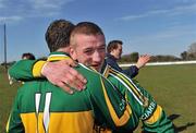 10 April 2010; Kerry's James McCarthy celebrates with team-mate Michael Boyle, left, after the match. Allianz GAA Hurling National League Division 3A Final, Kerry v Derry, Padraig Pearses, Woodmount, Roscommon. Picture credit: Brian Lawless / SPORTSFILE