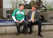15 April 2010; Chris Jones, Performance Consultant, with 50k Walk athlete Jamie Costin, left, at the launch of the Athletics Ireland High Performance Plan. Conrad Hotel, Earlsfort Terrace, Dublin. Picture credit: Pat Murphy / SPORTSFILE