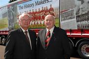 16 April 2010; The Down captain of 1960 Kevin Mussin, left, and Paddy Doherty, the 1961 Down captain, at the Iconic Event to celebrate the Down All-Ireland Teams of 1960 / 61. Slieve Donard Hotel, Newcastle, Co. Down. Picture credit: Ray McManus / SPORTSFILE