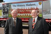 16 April 2010; The Down captain of 1960 Kevin Mussin, left, and Paddy Doherty, the 1961 Down captain, at the Iconic Event to celebrate the Down All-Ireland Teams of 1960 / 61. Slieve Donard Hotel, Newcastle, Co. Down. Picture credit: Oliver McVeigh / SPORTSFILE