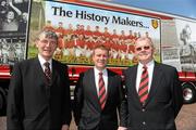 16 April 2010; The current Down senior football manager James McCartan, centre, with his uncle, Dan, left, and his father, James, right, who both won medals with the Down All-Ireland teams of 1960 and '61, at the Iconic Event to celebrate the Down All-Ireland Teams of 1960 / 61. Slieve Donard Hotel, Newcastle, Co. Down. Picture credit: Oliver McVeigh / SPORTSFILE