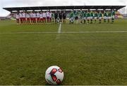10 April 2016; The two teams of the Republic of Ireland and Poland line up. UEFA Women's U19 Championship Qualifier, Republic of Ireland v Poland, Tallaght Stadium, Tallaght, Co. Dublin. Picture credit: David Maher / SPORTSFILE