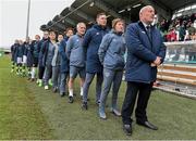 10 April 2016; Dave Connell, Republic of Ireland manager, with members of the backroom staff before the game. UEFA Women's U19 Championship Qualifier, Republic of Ireland v Poland, Tallaght Stadium, Tallaght, Co. Dublin. Picture credit: David Maher / SPORTSFILE