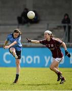 10 April 2016; Sinead Aherne, Dublin, in action against Shauna Hynes, Galway. Lidl Ladies Football National League, Division 1, Dublin v Galway, Parnell Park, Dublin. Picture credit: Sam Barnes / SPORTSFILE