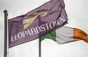 10 April 2016; A general view of the Leopardstown flag flying alongside the tricolour. Leopardstown, Co. Dublin. Picture credit: Cody Glenn / SPORTSFILE