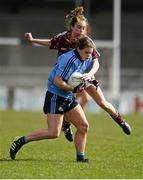10 April 2016; Noelle Healy, Dublin, in action against Nicola Burke, Galway. Lidl Ladies Football National League, Division 1, Dublin v Galway, Parnell Park, Dublin. Picture credit: Sam Barnes / SPORTSFILE