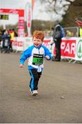 10 April 2016; Noah Kelly, aged three, from Tralee, Co. Kerry, in action during the junior kids race. The SPAR Great Ireland Run / National 10K Championships. Phoenix Park, Dublin. Picture credit: Tomás Greally / SPORTSFILE