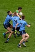 10 April 2016; Stephen McBrearty, Donegal, in action against Dublin players, left to right, James McCarthy, Jonny Cooper, and John Small. Allianz Football League, Division 1, Semi-Final, Dublin v Donegal, Croke Park, Dublin. Picture credit: Dáire Brennan / SPORTSFILE