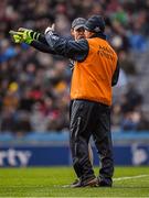 10 April 2016; Dublin selector Mick Deegan talks to captain Stephen Cluxton during the game. Allianz Football League, Division 1, Semi-Final, Dublin v Donegal, Croke Park, Dublin. Picture credit: Ray McManus / SPORTSFILE