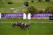 10 April 2016; Laganore, with Fran Berry up, cross the line to win the Leopardstown Summer Membership Handicap ahead of Unyielding, with Colm O'Donoghue up and Aussie Valentine, with Chris Hayes up. Leopardstown, Co. Dublin. Picture credit: Cody Glenn / SPORTSFILE