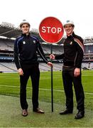 11 April 2016; Waterford goalkeeper Stephen O'Keeffe, left, and Kilkenny goalkeeper, Eoin Murphy pictured at the launch of the 17th annual KN Group All-Ireland GAA Golf Challenge in Croke Park. The Challenge is a two-day fourball better ball competition open to all GAA members wishing to represent their GAA club at Waterford Golf Club on September 9 and 10. Entry booked before June 30 is just €200 per person, including golf, accommodation, breakfasts, dinners, refreshments and entertainment. Croke Park, Dublin. Picture credit: David Maher / SPORTSFILE