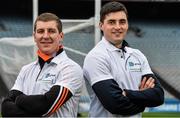 11 April 2016; Kilkenny goalkeeper, Eoin Murphy, left, and Waterford goalkeeper Stephen O'Keeffe pictured at the launch of the 17th annual KN Group All-Ireland GAA Golf Challenge in Croke Park. The Challenge is a two-day fourball better ball competition open to all GAA members wishing to represent their GAA club at Waterford Golf Club on September 9 and 10. Entry booked before June 30 is just €200 per person, including golf, accommodation, breakfasts, dinners, refreshments and entertainment. Croke Park, Dublin. Picture credit: David Maher / SPORTSFILE