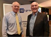 11 April 2016; Former Dublin footballer Barney Rock and former Kilkenny hurler Eddie Keher, pictured at the launch of the 17th annual KN Group All-Ireland GAA Golf Challenge in Croke Park. The Challenge is a two-day fourball better ball competition open to all GAA members wishing to represent their GAA club at Waterford Golf Club on September 9 and 10. Entry booked before June 30 is just €200 per person, including golf, accommodation, breakfasts, dinners, refreshments and entertainment. Croke Park, Dublin. Picture credit: David Maher / SPORTSFILE