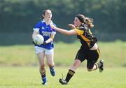 17 April 2010; Kayleigh McCarthy, Mercy Heights, Skibbereen, in action against Maebh Holmes, Scoil Mhuire, Strokestown. Tesco All-Ireland Post Primary Schools Senior C Final, Mercy Heights, Skibbereen, Cork v Scoil Mhuire, Strokestown, Roscommon. Croagh, Limerick. Picture credit: Diarmuid Greene / SPORTSFILE