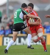 18 April 2010; Billy Holland, Munster, is tackled by Frank Murphy, Connacht. Celtic League, Connacht v Munster, Sportsground, Galway. Picture credit: Ray Ryan / SPORTSFILE