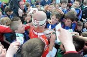 18 April 2010; A bloodied Peter Stringer, Munster, signs autographs for fans. Celtic League, Connacht v Munster, Sportsground, Galway. Picture credit: Ray Ryan / SPORTSFILE