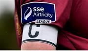 26 March 2016; A detailed view of the SSE Airtricity League badge and the Galway United captain's armban. SSE Airtricity League Premier Division, Galway United v Bohemians. Eamonn Deasy Park, Galway. Picture credit: Stephen McCarthy / SPORTSFILE