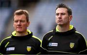 10 April 2016; Donegal manager Rory Gallagher, right, with selector Jack Cooney. Allianz Football League, Division 1, Semi-Final, Dublin v Donegal, Croke Park, Dublin. Picture credit: Brendan Moran / SPORTSFILE